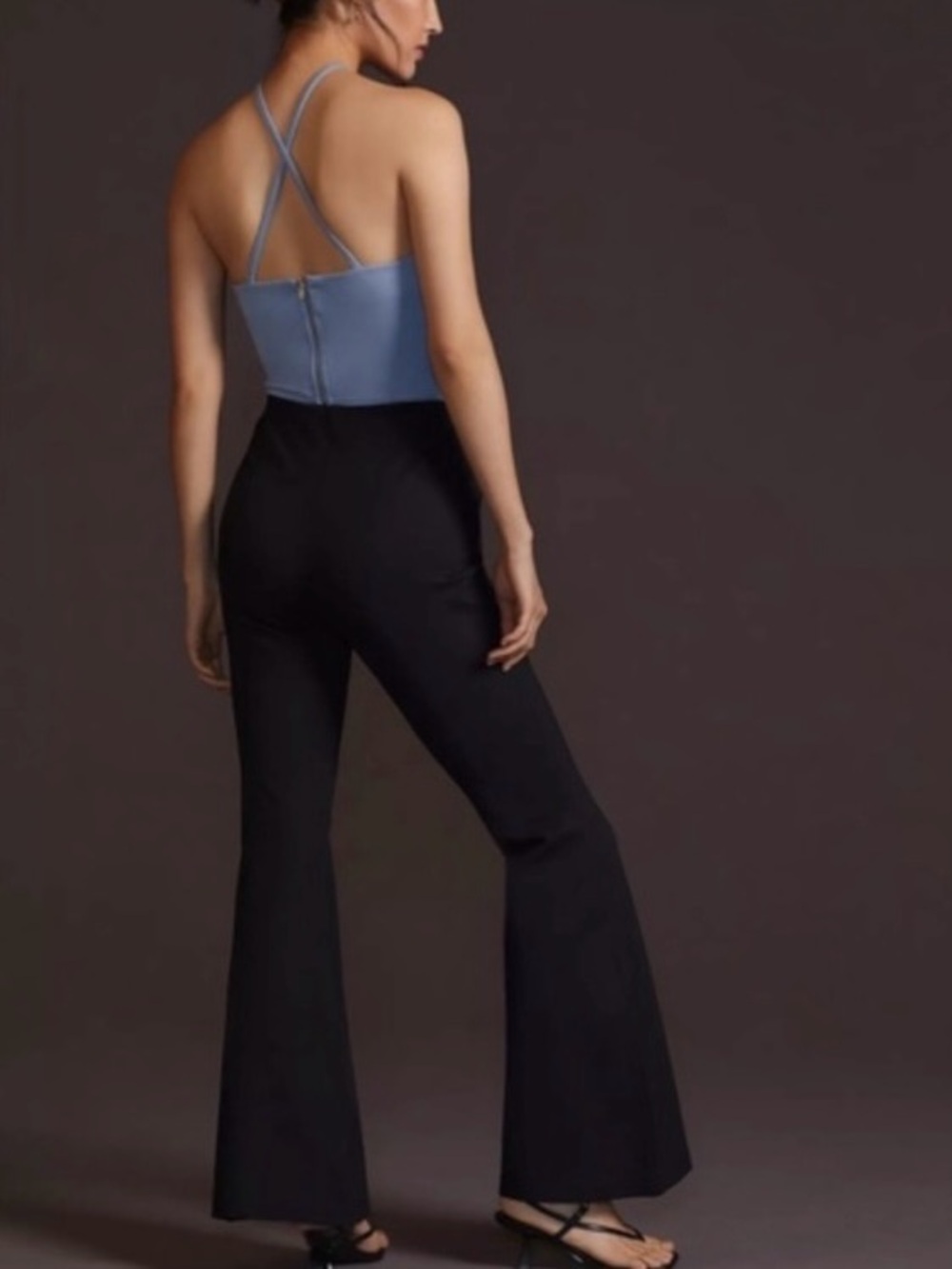 ANTHROPOLOGIE Joni Style Pull-On High Rise Flare Pants in Black - S